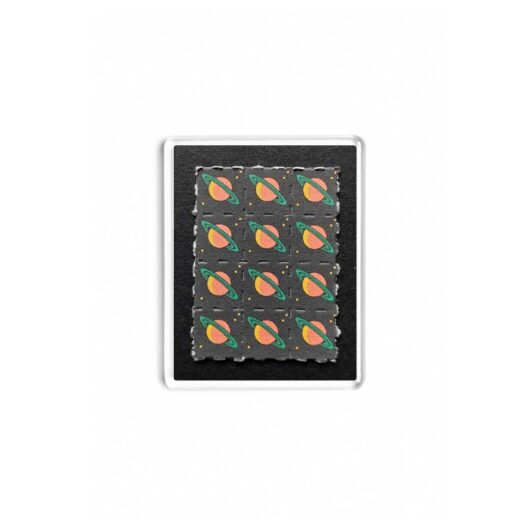 Black Saturn Blotter Fridge Magnet 1