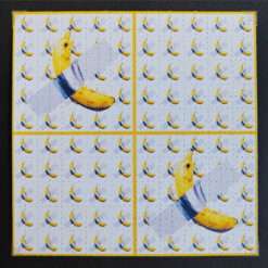 Duct-Taped Banana Grid Blotter