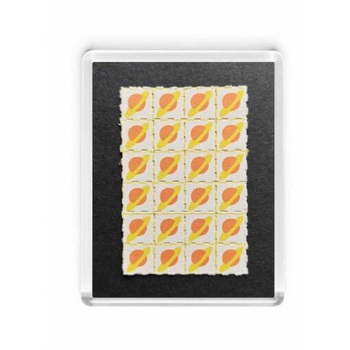 Orange Saturn Blotter Fridge Magnet 3