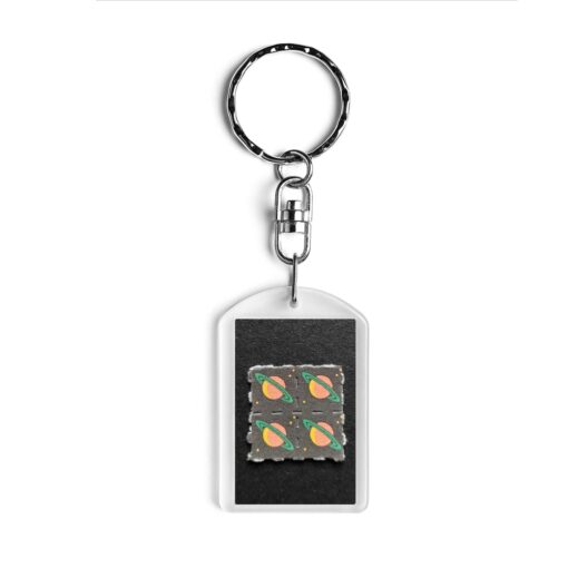Black Saturn Blotter Keychain 1